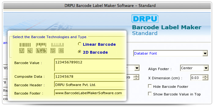 Barcode label Maker Software Designed Databar Font