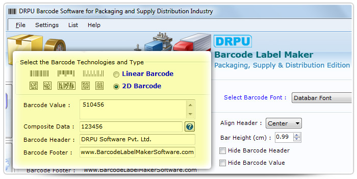 Barcode label Maker Software Designed Databar Font
