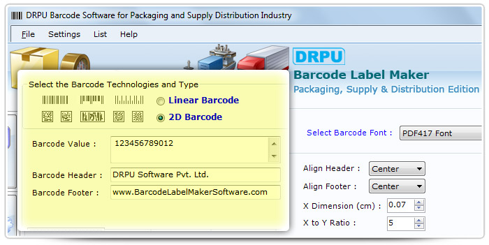 Barcode label Maker Software Designed PDF417 Font