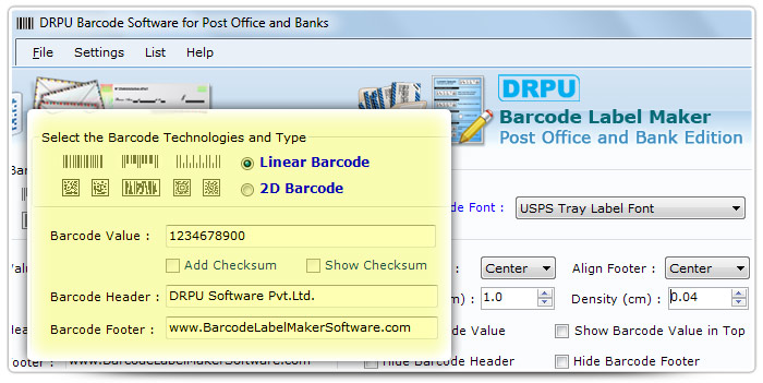 Barcode label Maker Software Designed USPS Tray Label Font