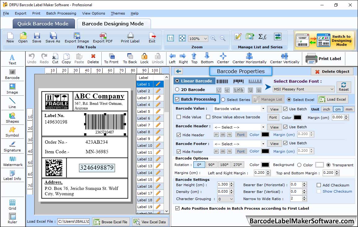 Barcode Properties