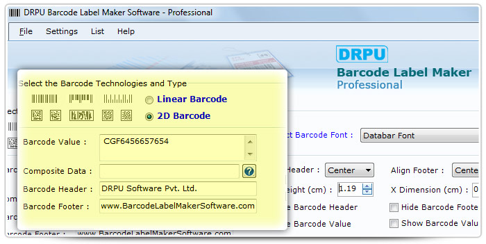 Barcode label Maker Software Designed Databar Font