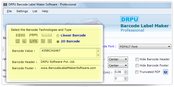 Barcode label Maker Software Designed PDF417 Font