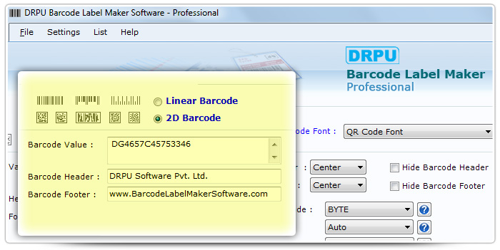 Barcode label Maker Software Designed QR Code Font