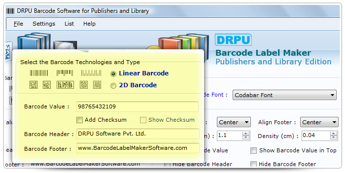 Barcode label Maker Software Designed Codabar Font