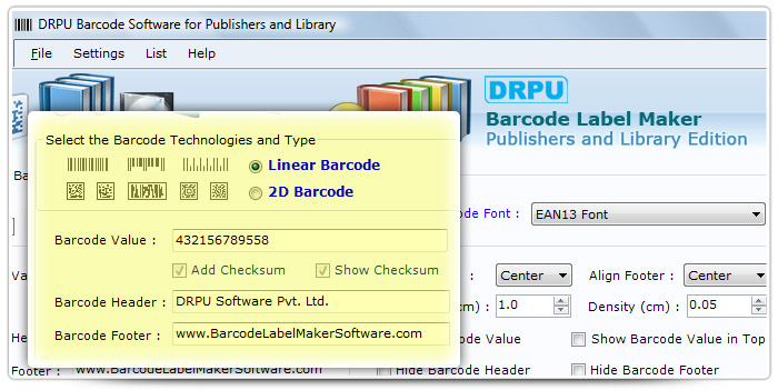 Barcode label Maker Software Designed EAN 13 Font