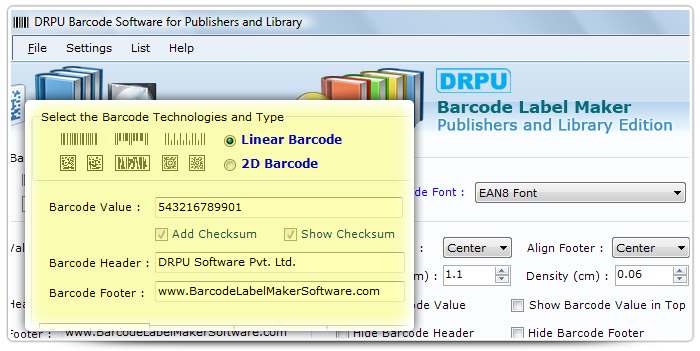 Barcode label Maker Software Designed EAN8 Font