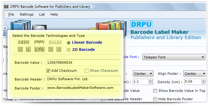 Barcode label Maker Software Designed Telepen Font