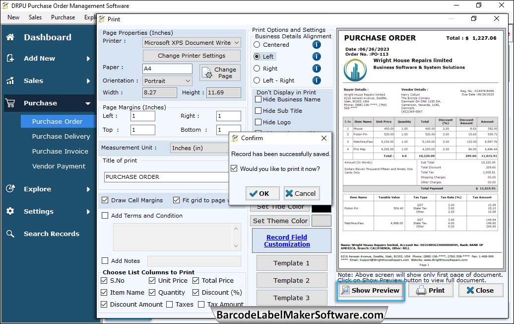 Print Settings