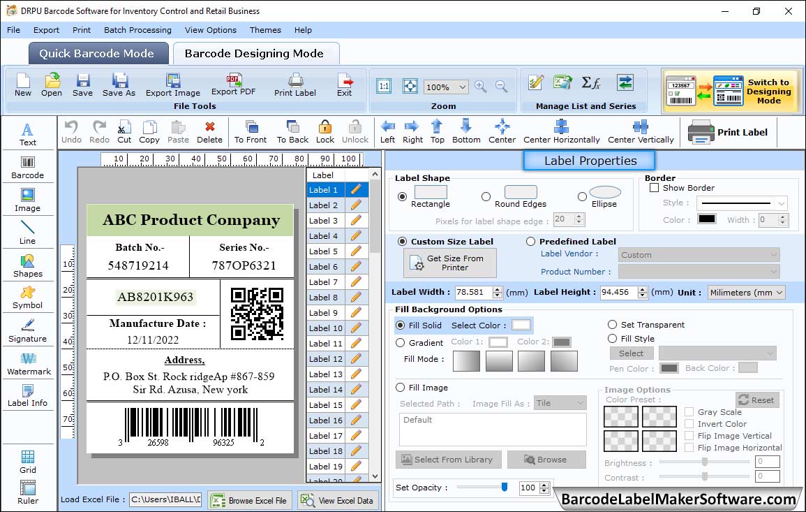 Label Properties