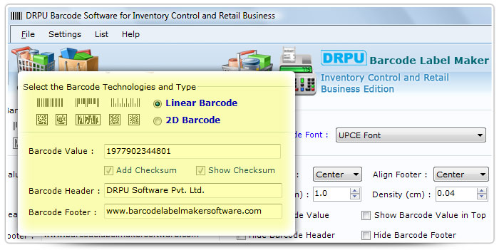 Barcode label Maker Software Designed UPCE Font