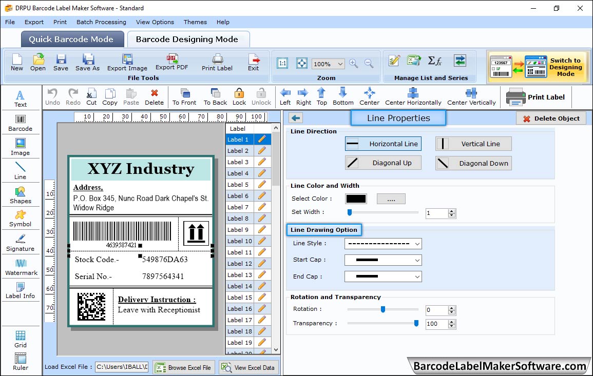 Barcode Label Maker Software for Standard Edition