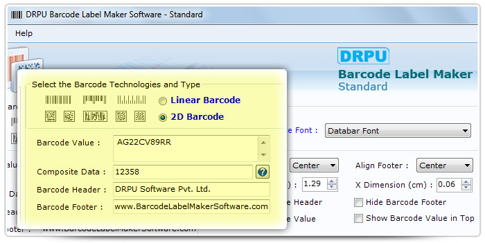 Barcode label Maker Software Designed Databar Font