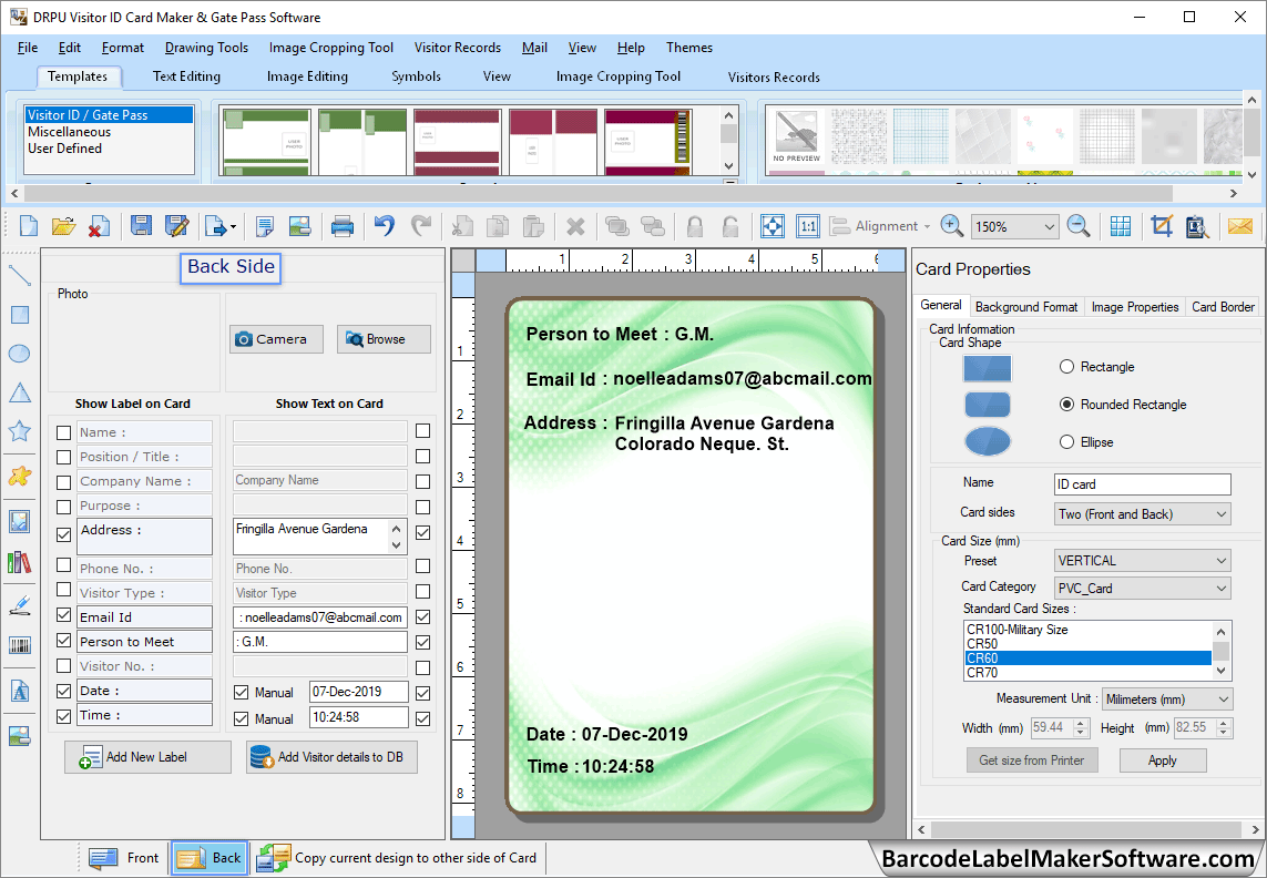Visitors Gate Pass ID Cards Maker Software Screenshots To Show How To 