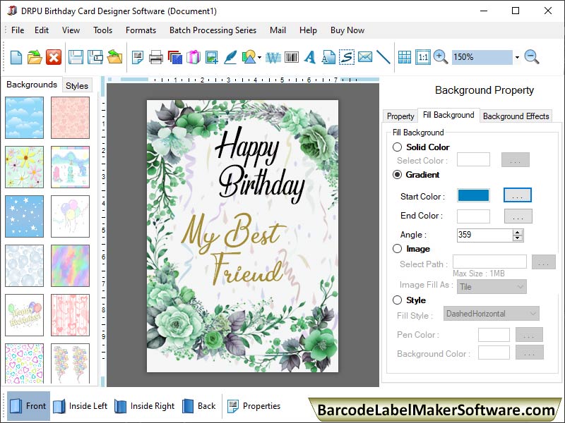 Screenshot of Birthday Card Design Creator
