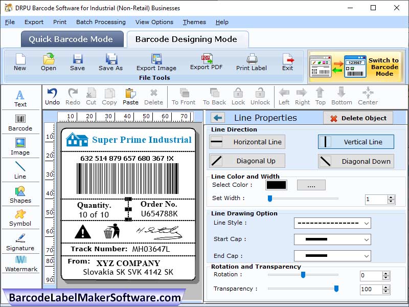 Screenshot of Inventory Control Barcode Software