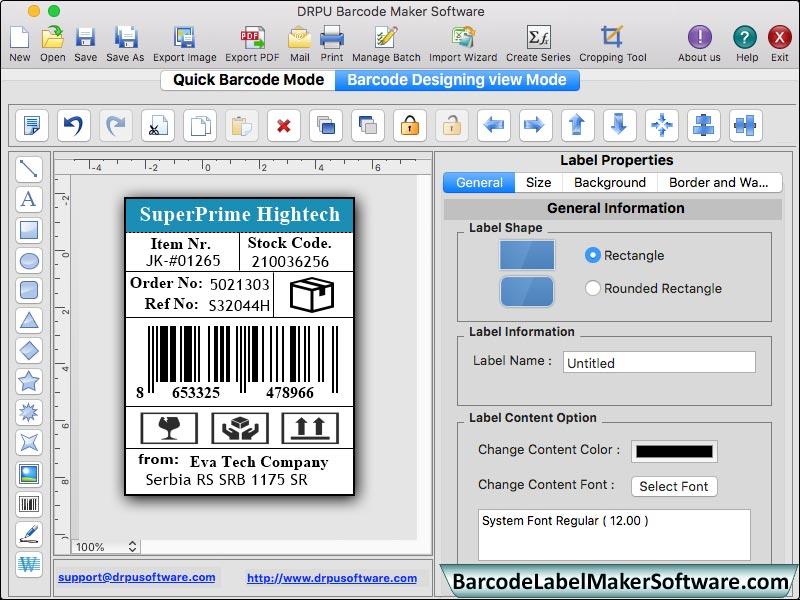 Screenshot of Barcode Maker Mac Edition